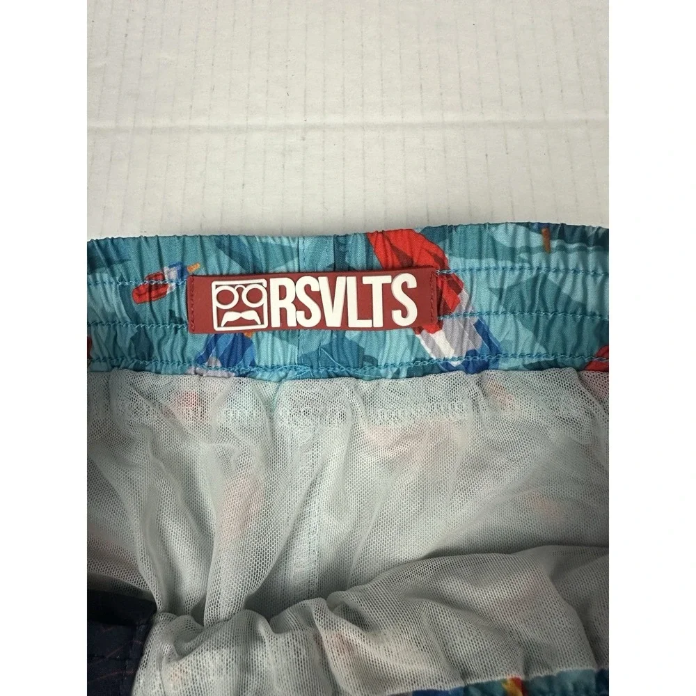 RSVLTS Swim Trunks Boys Lot Of 2 Watercolor Waves Surfer/Bomb-pop Lined